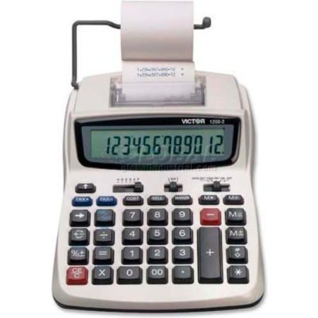 VICTOR TECHNOLOGY Victor 12-Digit Calculator, , 2 Color Printing, 6in X 8-1/4in X 1-1/2in, White 12082